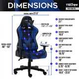 Topcraft Office-PC Gaming Chair with Tilt Tension Control, Blue