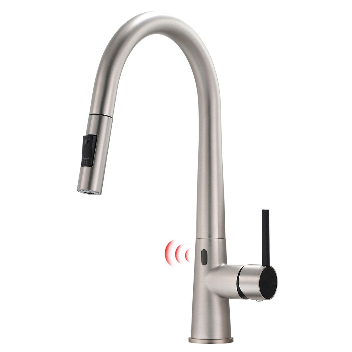 Topcraft Pull Down Stainless Steel Kitchen Faucet with Sprayer and Sensor