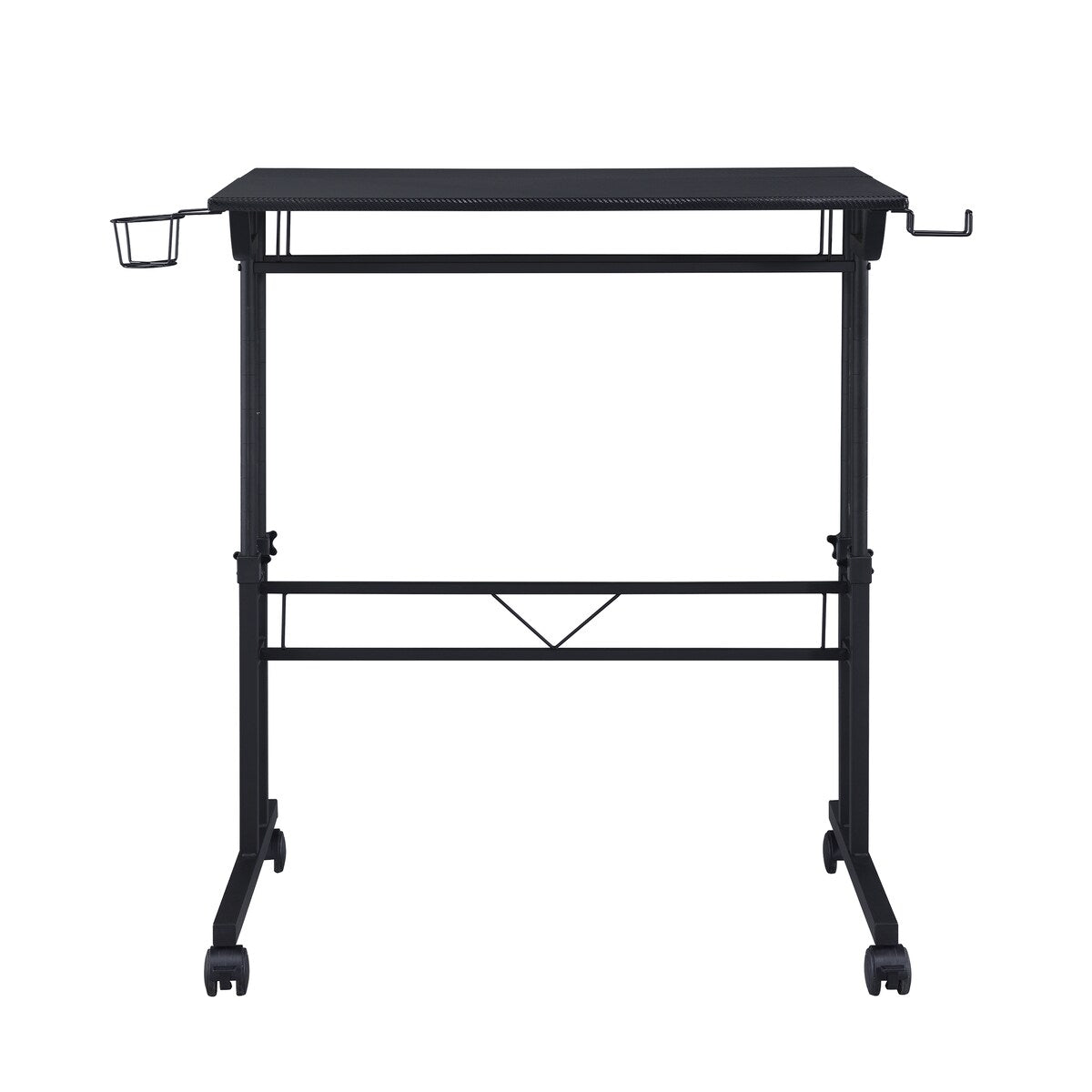Topcraft Rolling Writing Desk, Height Adjustable, Moveable Shelf