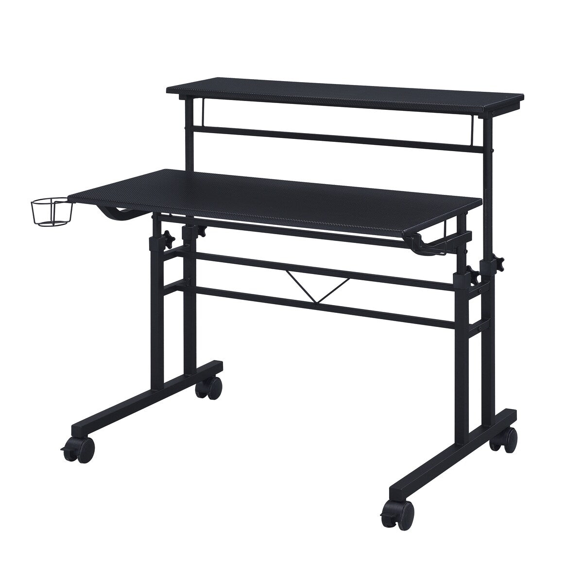 Topcraft Rolling Writing Desk, Height Adjustable, Moveable Shelf