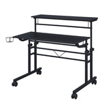 Topcraft Rolling Writing Desk, Height Adjustable, Moveable Shelf