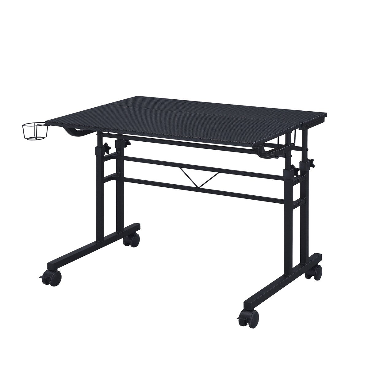 Topcraft Rolling Writing Desk, Height Adjustable, Moveable Shelf