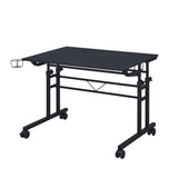 Topcraft Rolling Writing Desk, Height Adjustable, Moveable Shelf