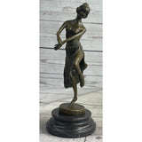 Topless Hawaiian Hula Dancer Girl Art Deco Bronze Sculpture Statue Figure 10 Inches X 4 Inches
