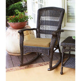 Portside Dark Roast Outdoor Wicker Rocking Chair Set (2-Piece)