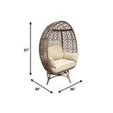 Rio Vista Sandstone Swivel Egg Chair with Cushions - 30" L x 36" W x 57" H