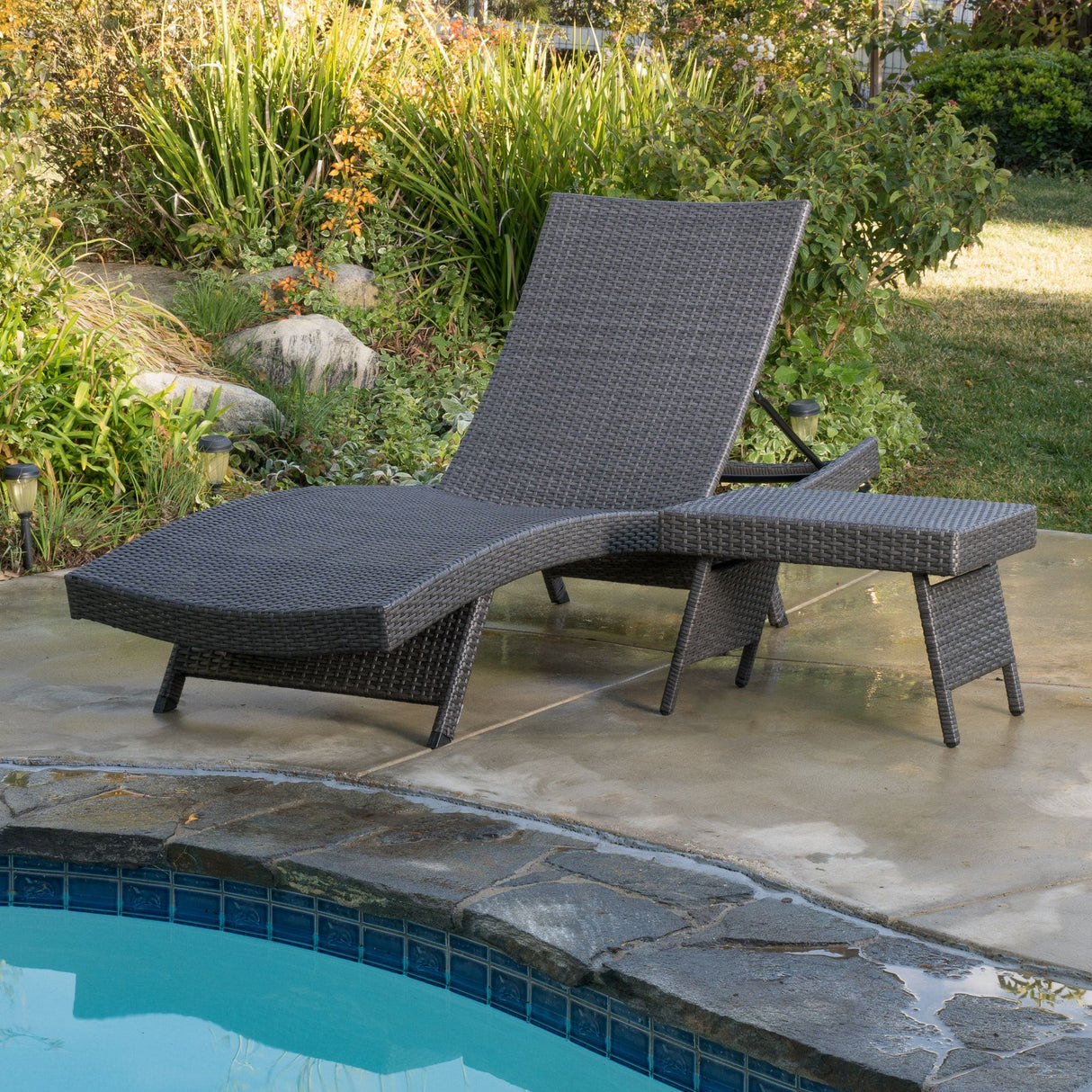 Toscana Outdoor 2-piece Wicker Adjustable Chaise Lounge Set by Christopher Knight Home