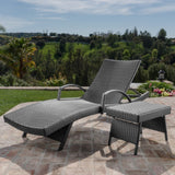 Toscana Outdoor 2-piece Wicker Armed Chaise Lounge Set by Christopher Knight Home