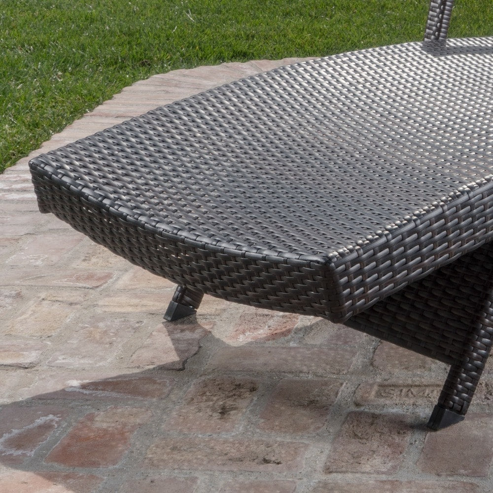 Toscana Outdoor 2-piece Wicker Armed Chaise Lounge Set by Christopher Knight Home