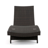 Toscana Outdoor Brown Wicker Adjustable Chaise Lounge with Cushion by Christopher Knight Home