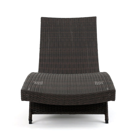 Toscana Outdoor Brown Wicker Adjustable Chaise Lounge with Cushion by Christopher Knight Home
