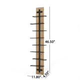 Toston Modern Industrial 8 Bottle Wall Mounted Wine Rack by Christopher Knight Home - 11.80" L x 4.50" W x 46.50" H