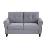 Living Room Sofa 2-piece Set Linen Upholstered Couch Furniture Armchair & Loveseat for Home Office (1+3 Seat)