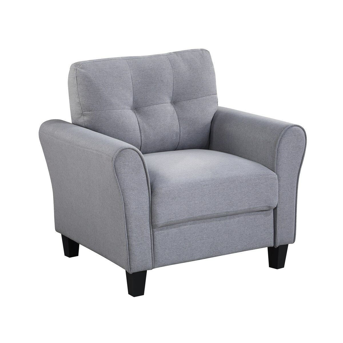 Living Room Sofa 2-piece Set Linen Upholstered Couch Furniture Armchair & Loveseat for Home Office (1+3 Seat)