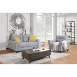 Living Room Sofa 2-piece Set Linen Upholstered Couch Furniture Armchair & Loveseat for Home Office (1+3 Seat)