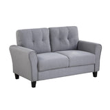 Living Room Sofa 2-piece Set Linen Upholstered Couch Furniture Armchair & Loveseat for Home Office (1+3 Seat)