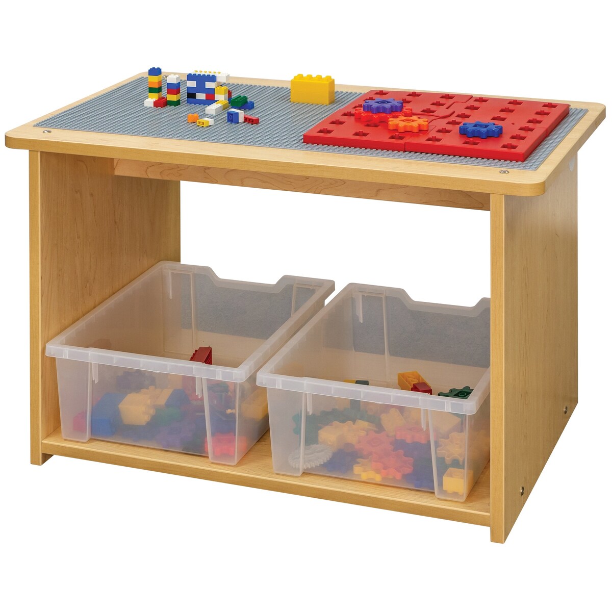 Tot Mate Laminate Preschool Play Center, Fully Assembled, 2 Bins Included, (32" W x 20.5" D x 20" H) - N/A