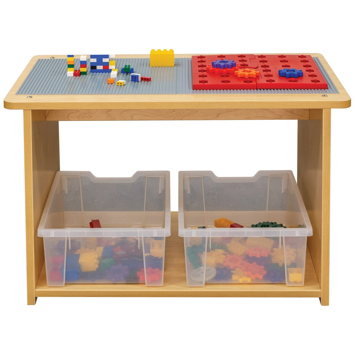Tot Mate Laminate Preschool Play Center, Fully Assembled, 2 Bins Included, (32" W x 20.5" D x 20" H) - N/A