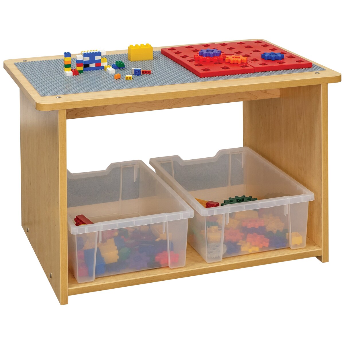 Tot Mate Laminate Preschool Play Center, Fully Assembled, 2 Bins Included, (32" W x 20.5" D x 20" H) - N/A