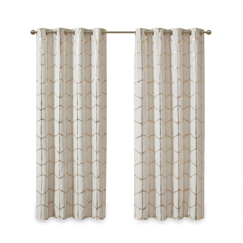 Total Blackout Print Grommet Top Curtain Panel