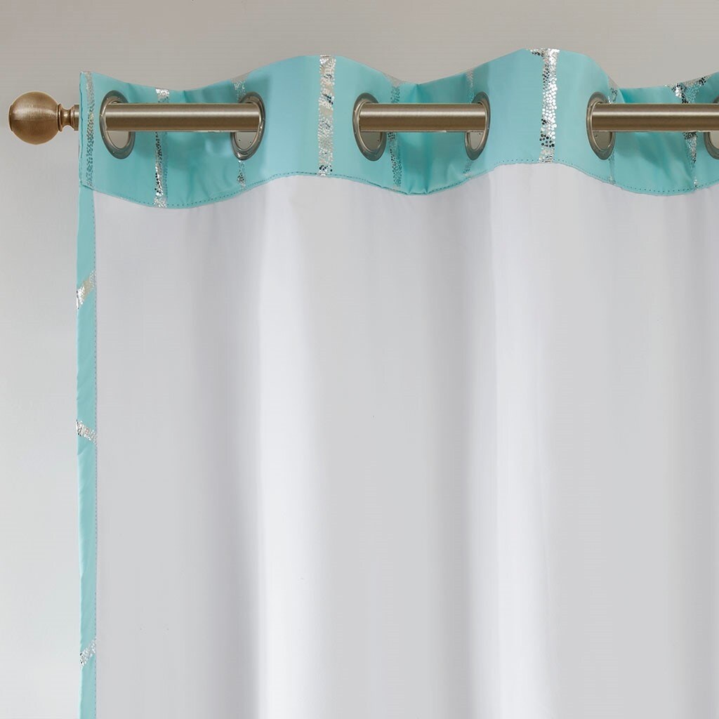 Total Blackout Print Grommet Top Curtain Panel