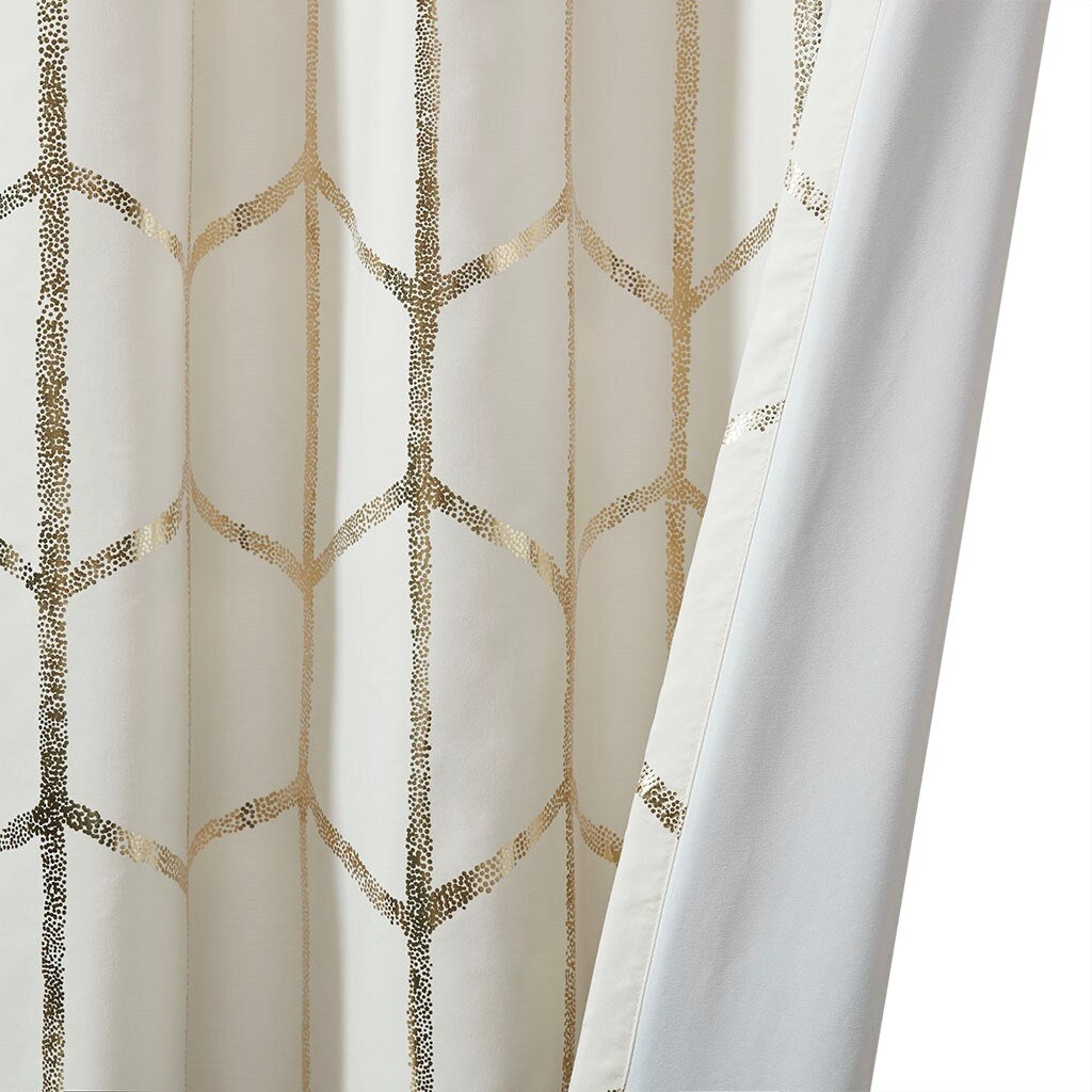 Total Blackout Print Grommet Top Curtain Panel