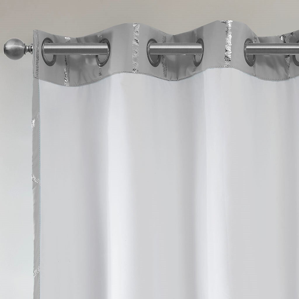 Total Blackout Print Grommet Top Curtain Panel