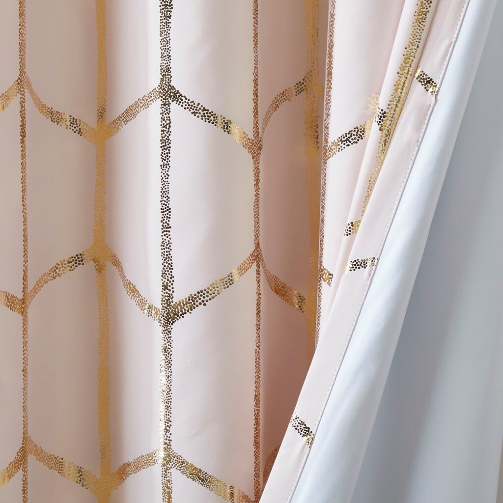 Total Blackout Print Grommet Top Curtain Panel