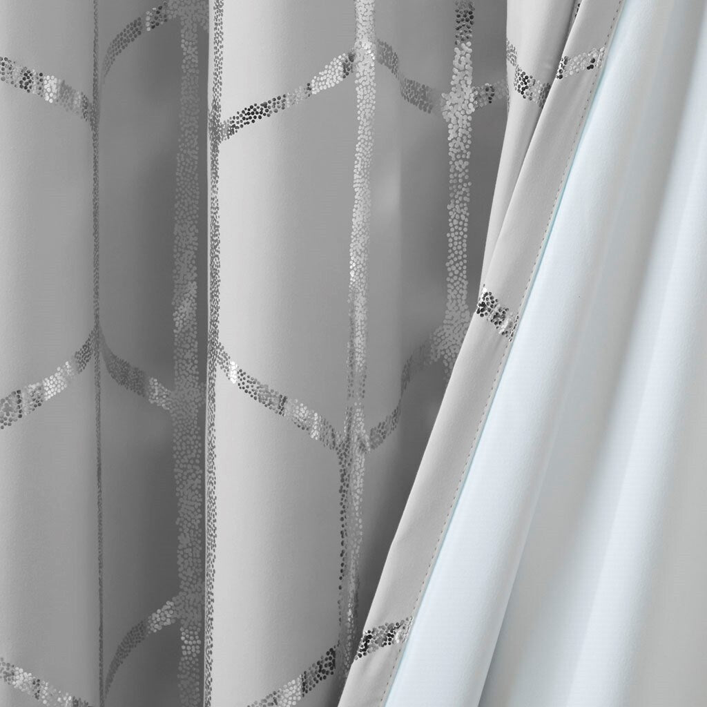 Total Blackout Print Grommet Top Curtain Panel