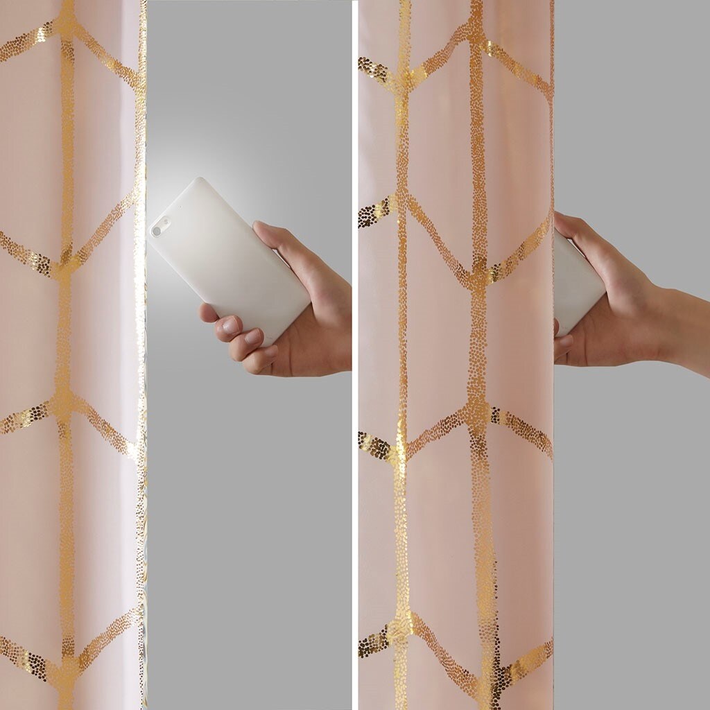 Total Blackout Print Grommet Top Curtain Panel