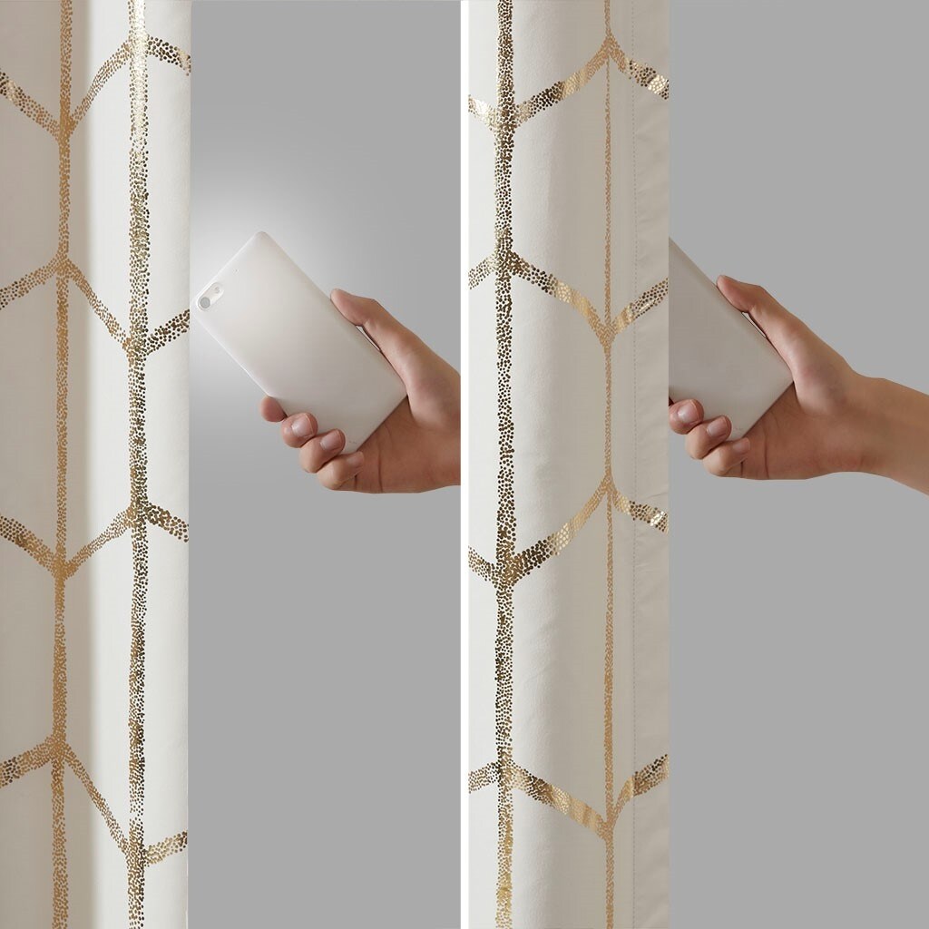 Total Blackout Print Grommet Top Curtain Panel