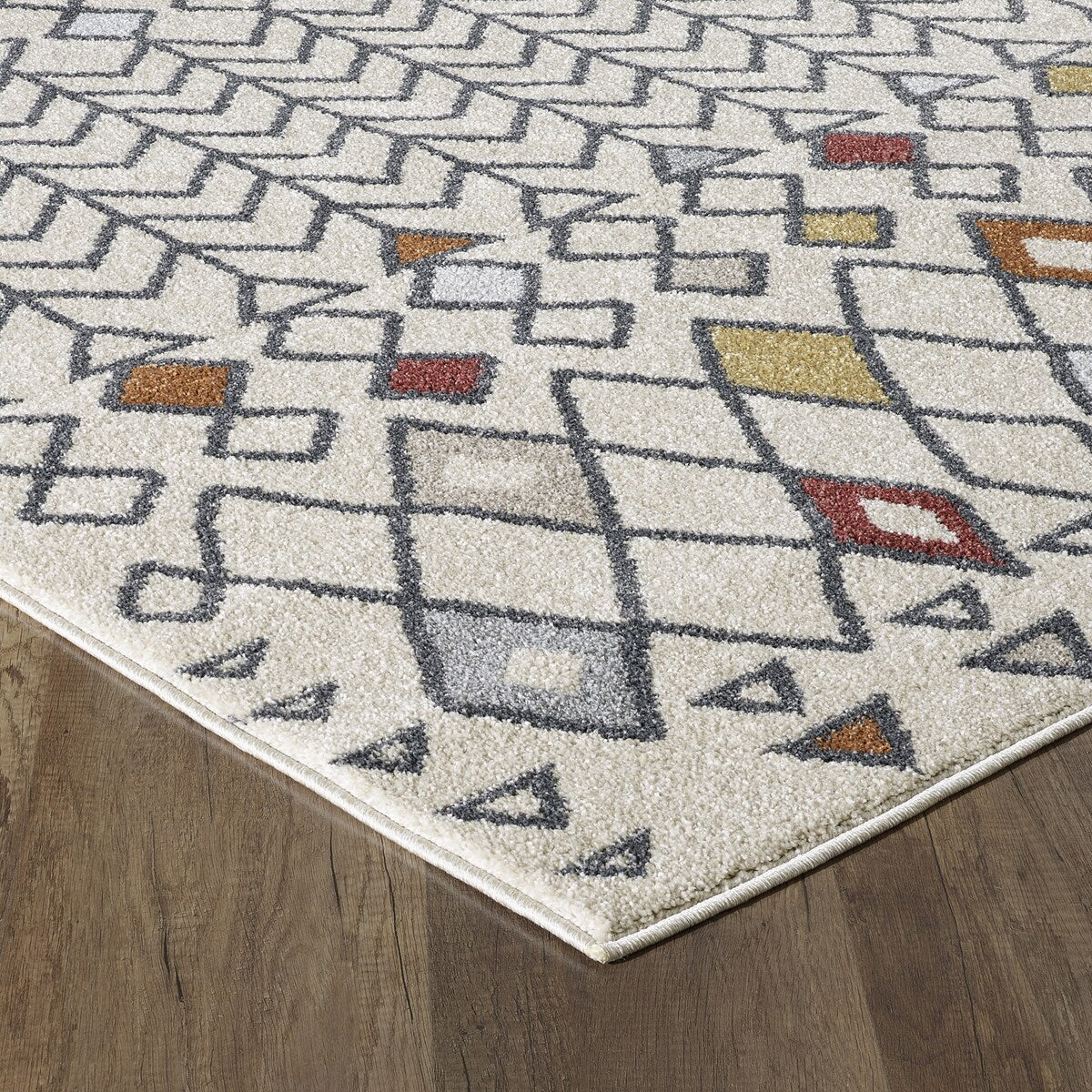 Totti Loops Cream/Multicolor 6x9 Southwestern Rug - 6'X9' Rectangular - 6'X9' Rectangular