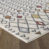 Totti Loops Cream/Multicolor 6x9 Southwestern Rug - 6'X9' Rectangular - 6'X9' Rectangular