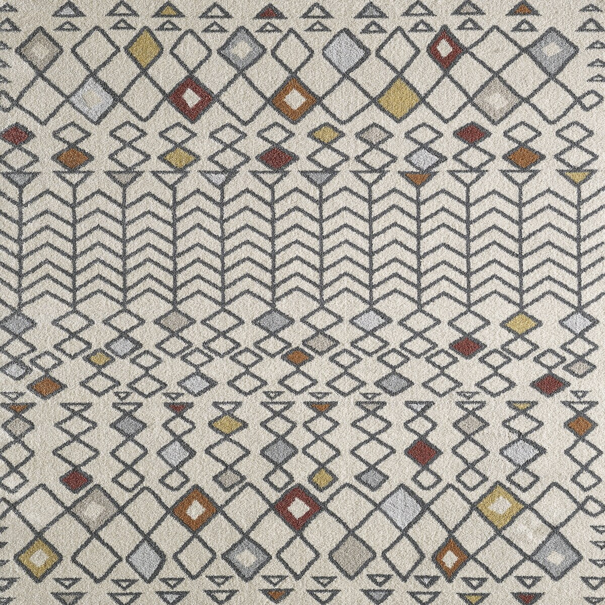 Totti Loops Cream/Multicolor 6x9 Southwestern Rug - 6'X9' Rectangular - 6'X9' Rectangular