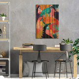 Toucan Flock Print On Wood by 83 Oranges - Multi-Color
