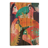 Toucan Flock Print On Wood by 83 Oranges - Multi-Color