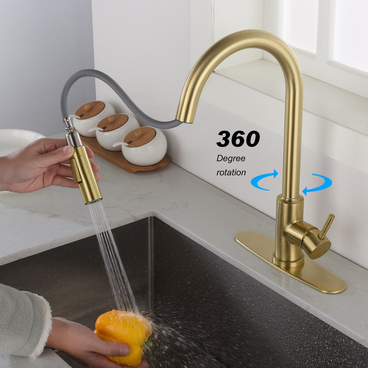Touch Kitchen Faucet w/Pull Down Sprayer Single Handle Sink Faucets
