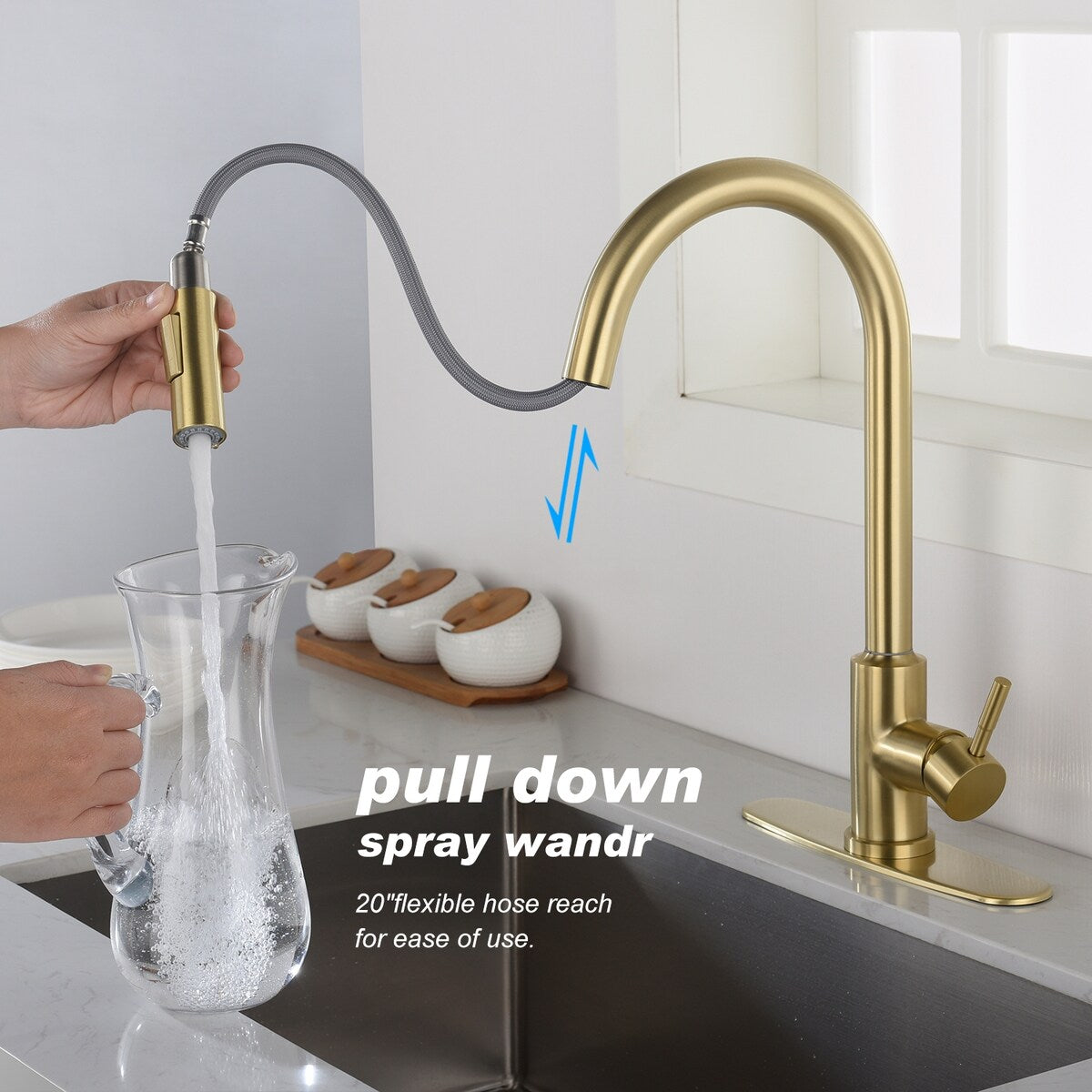 Touch Kitchen Faucet w/Pull Down Sprayer Single Handle Sink Faucets