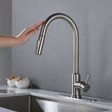 Touch Kitchen Faucet with Pull Down Sprayer Stainless Steel - spout Height:16.49 inches