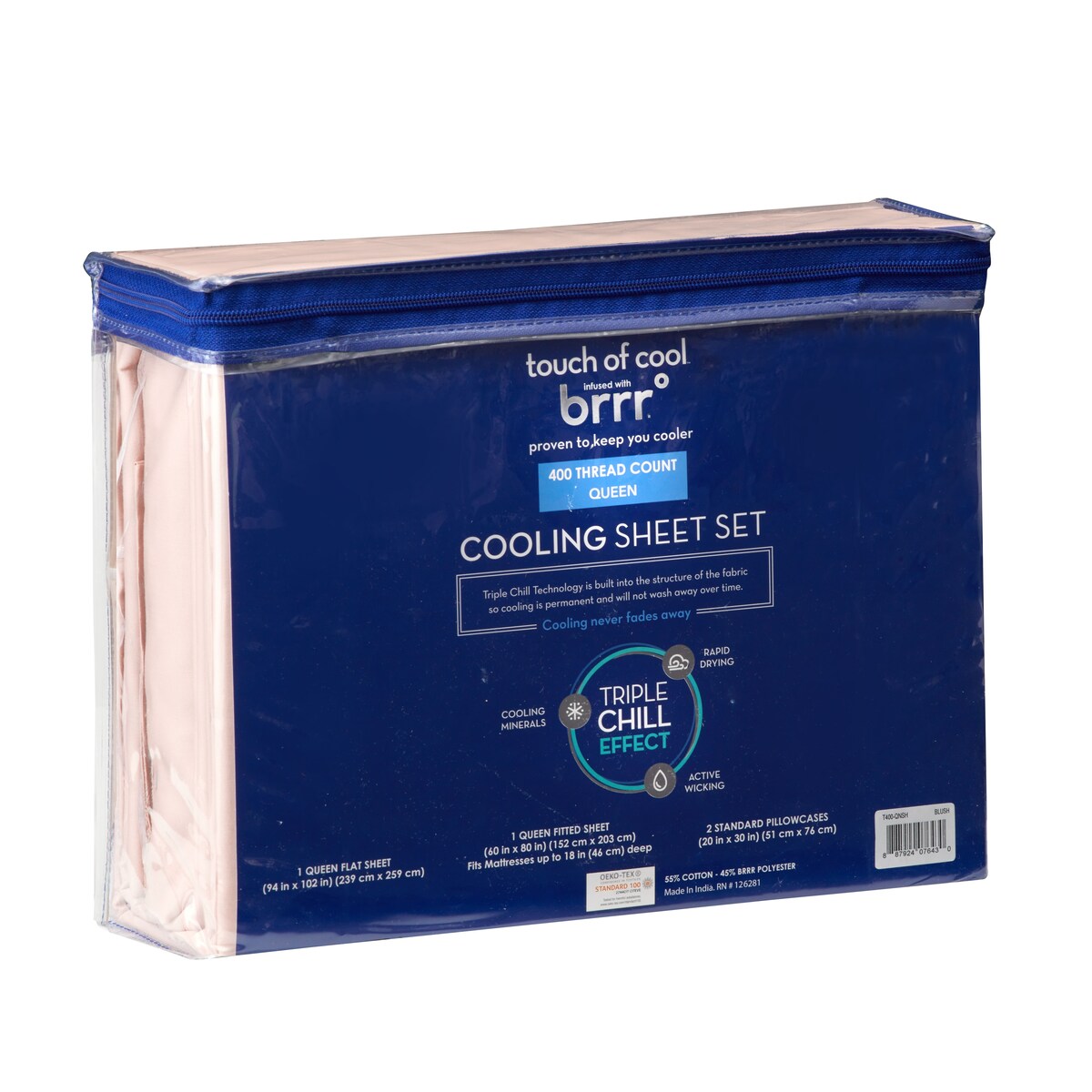 Touch Of Cool Infused/w/brrr Sheet Set from Grace Home Fashions