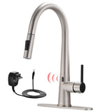 Touch-less Single Handle with Plate Modern Kitchen Sink Faucets