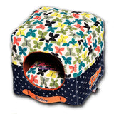 Touchdog Butterfly Convertible and Reversible Squared 2-in-1 Collapsible Dog House Bed