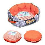 Touchdog Polka-Striped Polo Rounded Fashion Dog Bed
