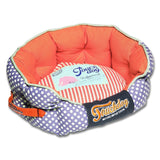 Touchdog Polka-Striped Polo Rounded Fashion Dog Bed