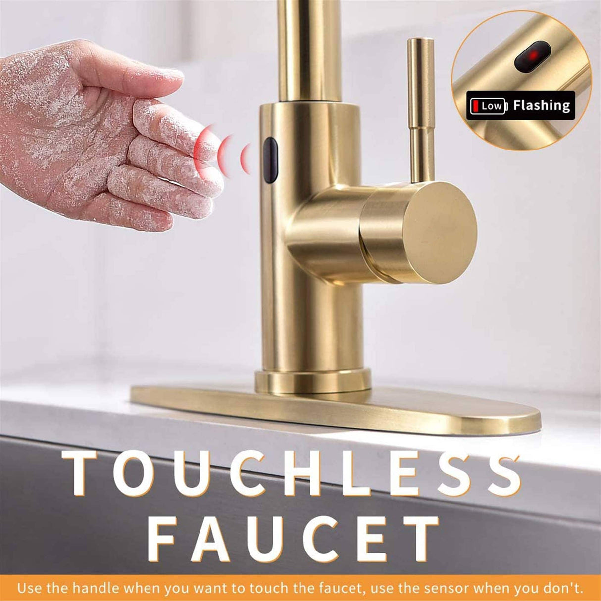 Touchless Pull Down Kitchen Faucet Single Handle Commercial Kitchen Sink Faucets With Sprayer Smart Single Hole Taps With Valve