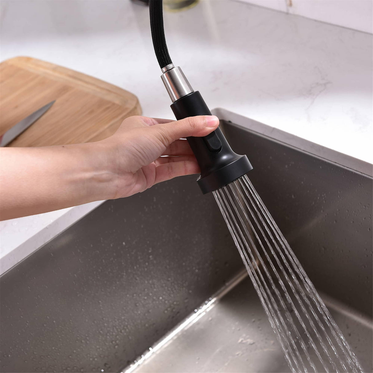Touchless Pull Down Kitchen Faucet Single Handle Commercial Kitchen Sink Faucets With Sprayer Smart Single Hole Taps With Valve