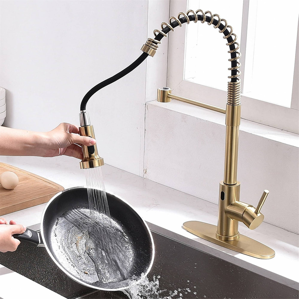 Touchless Pull Down Kitchen Faucet Single Handle Commercial Kitchen Sink Faucets With Sprayer Smart Single Hole Taps With Valve