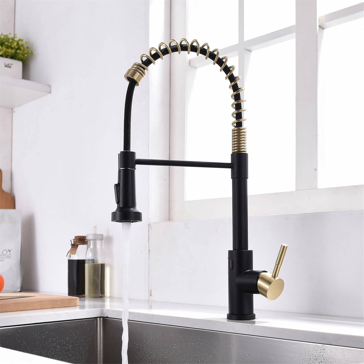 Touchless Pull Down Kitchen Faucet Single Handle Commercial Kitchen Sink Faucets With Sprayer Smart Single Hole Taps With Valve