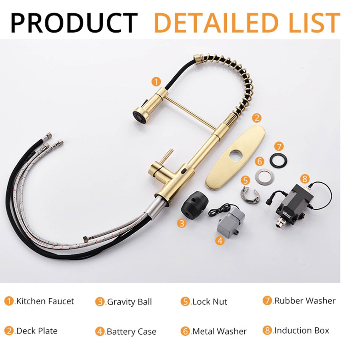 Touchless Pull Down Kitchen Faucet Single Handle Commercial Kitchen Sink Faucets With Sprayer Smart Single Hole Taps With Valve