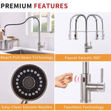 Touchless Pull Down Kitchen Faucet Single Handle Commercial Kitchen Sink Faucets With Sprayer Smart Single Hole Taps With Valve
